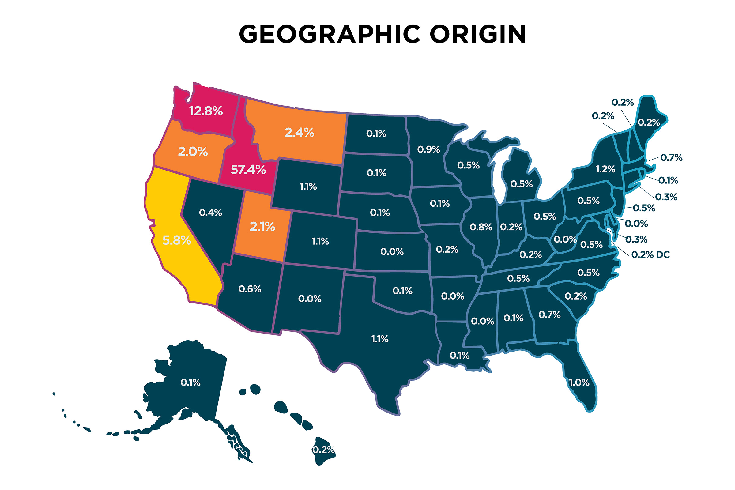 Geographic Skier Origin 42%