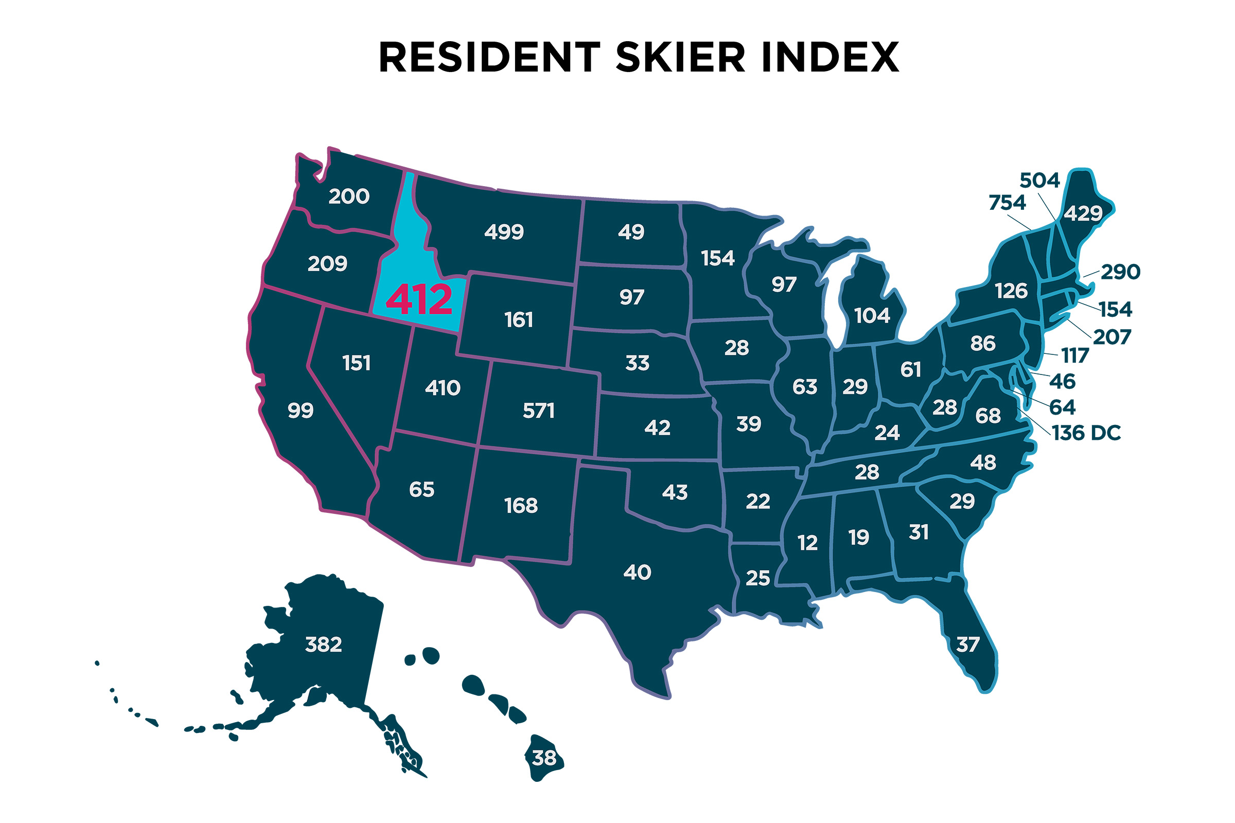 Map of Skier Index of 412