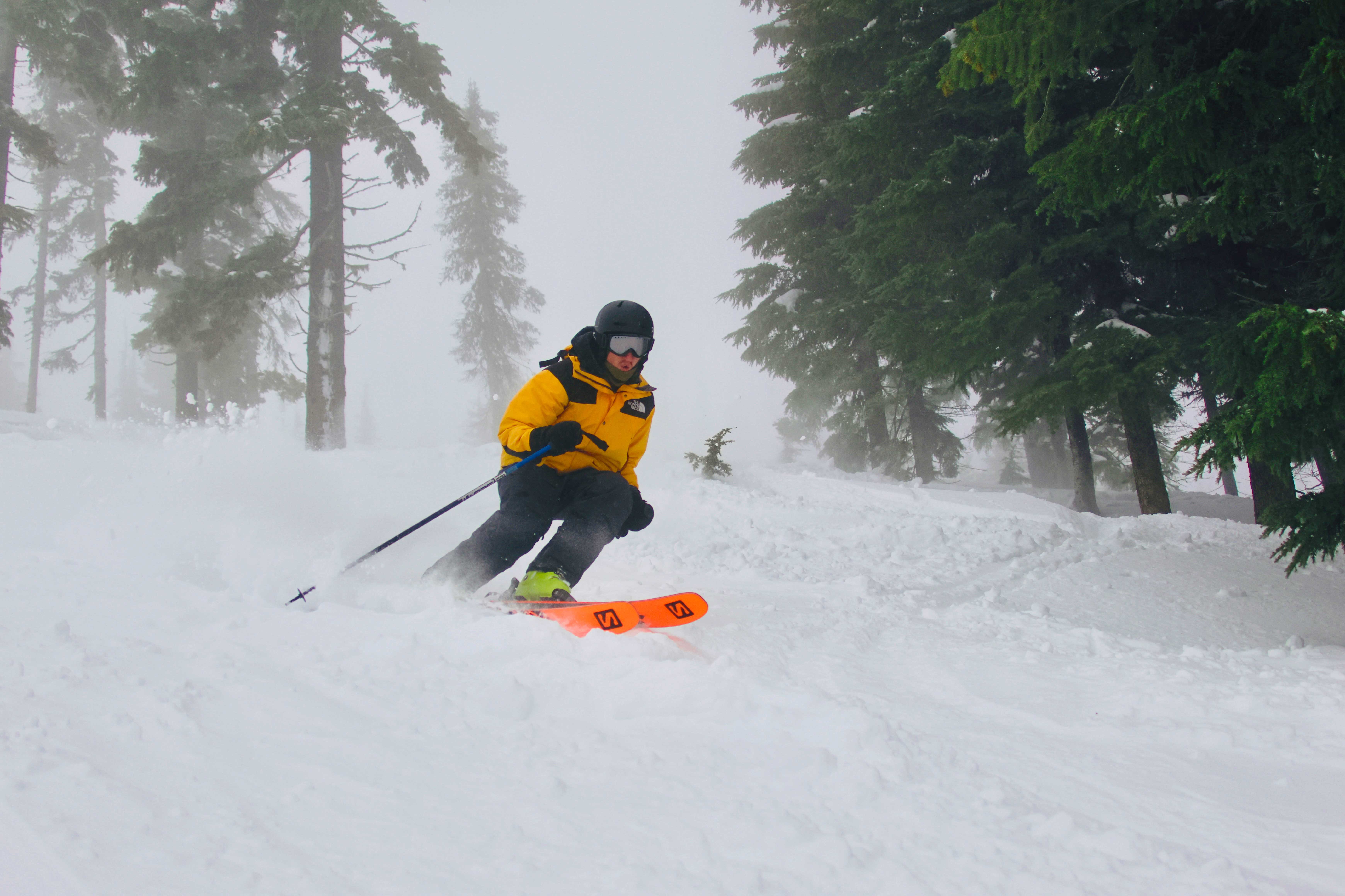 Gus Colburn descends through a glade at Silver Mountain Resort near Kellogg, Idaho.